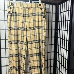 NWT Plaid Sailor Wide Leg Pants, 18W